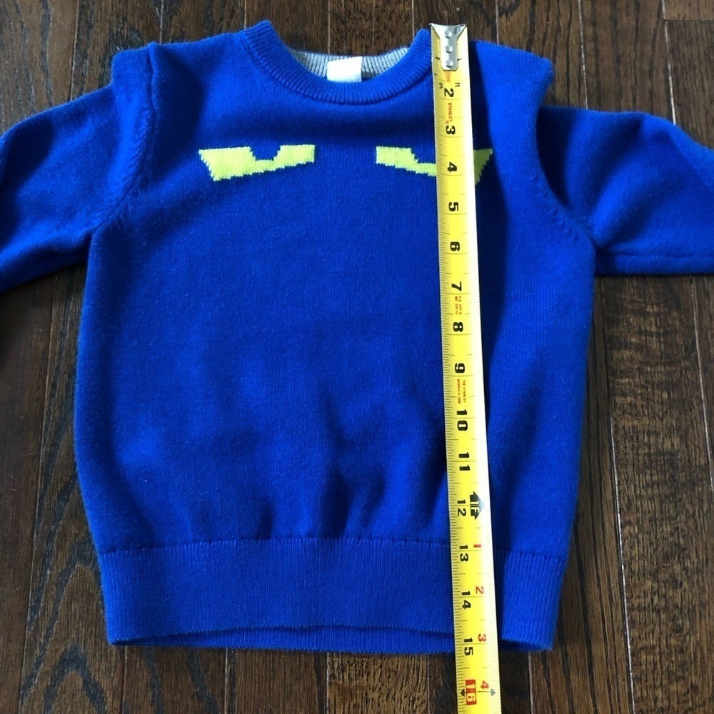 baby Gap Toddler Boy 2/2T Intarsia Graphic Haunted Eyes Crewneck Sweater in Blue - Picture 6 of 8